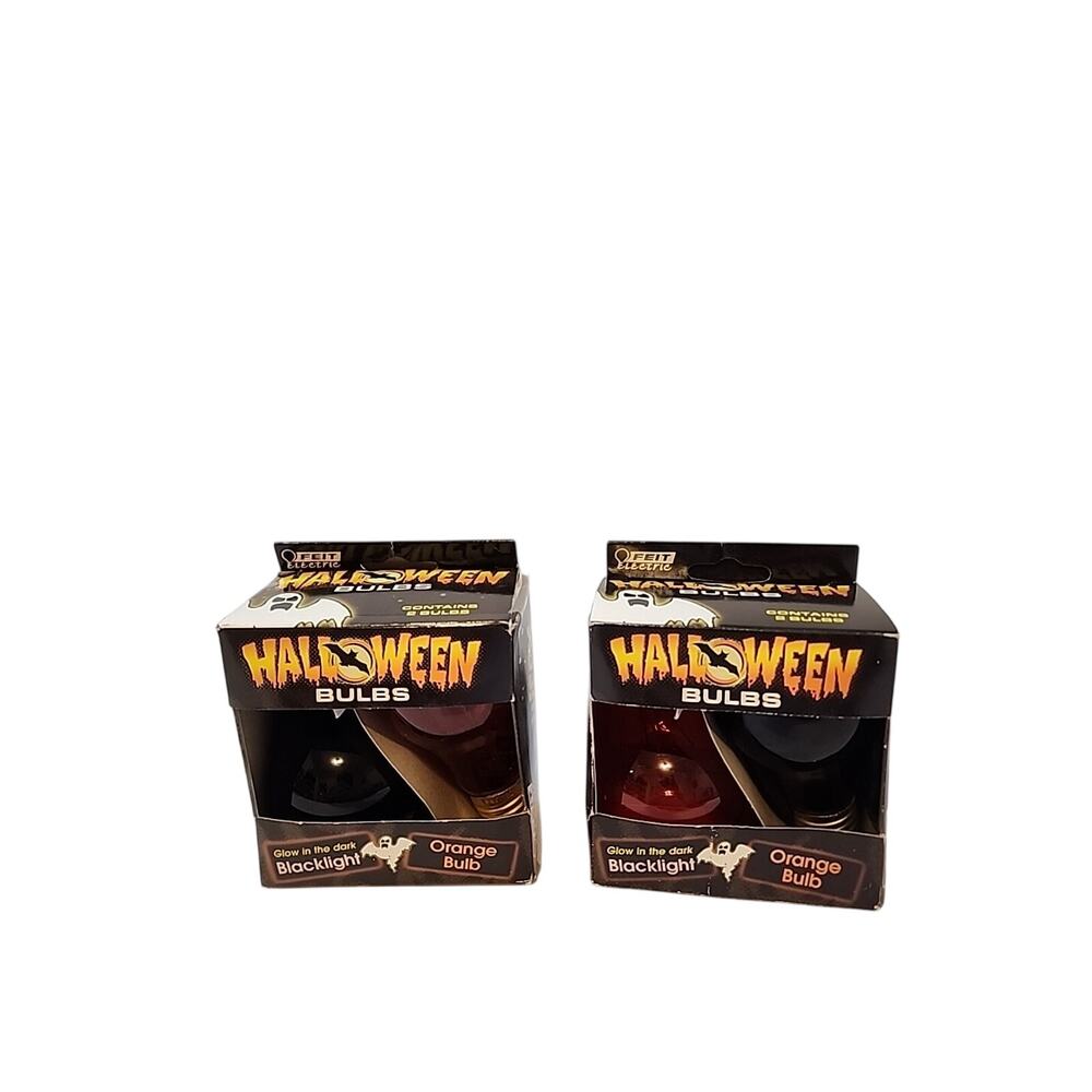 2x Feit Electric Blacklight & Orange Light Bulbs 75 Watt 25 Watt Party Halloween